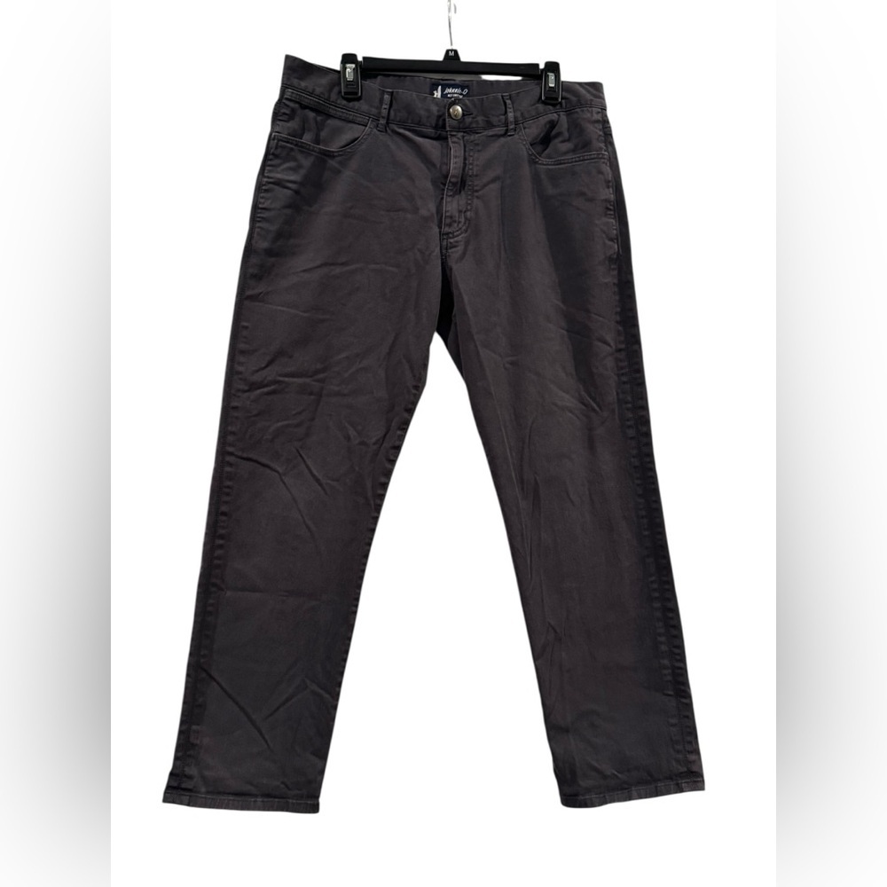Men’s Johnnie O Dark Grey Cotton & Spandex Chino Pants: 35 X 30: 28” Inseam
